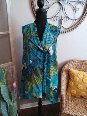 Feratelli Turquoise & Lime Graphic Print Blouse